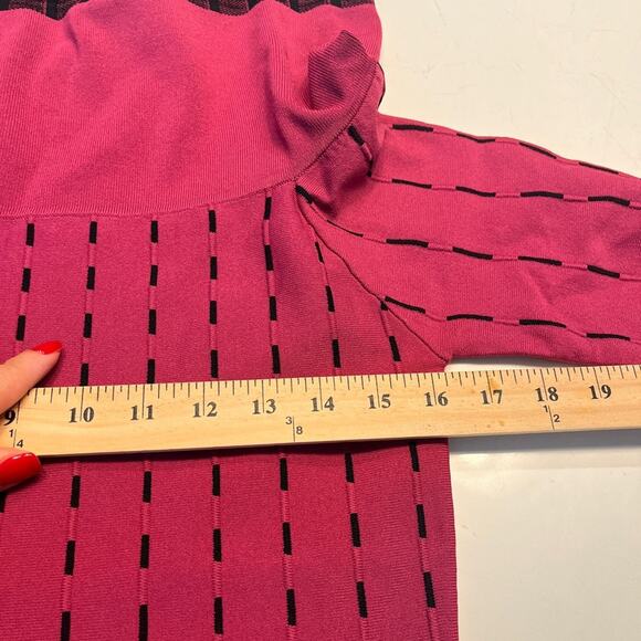 Prabal Gurung Magenta Off the Shoulder Dotted Fit and Flare Dress Size 6 - Picture 10 of 11